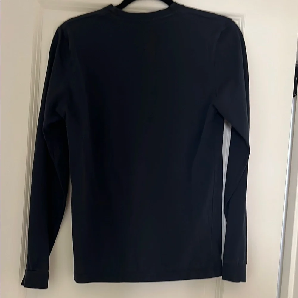 Black Long Sleeve Tee with Motivational Print "Aim High Squat Low" Graphic Tee - Picture 3 of 3